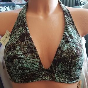NWT Magic Bra Earth brown green Fern forest net L